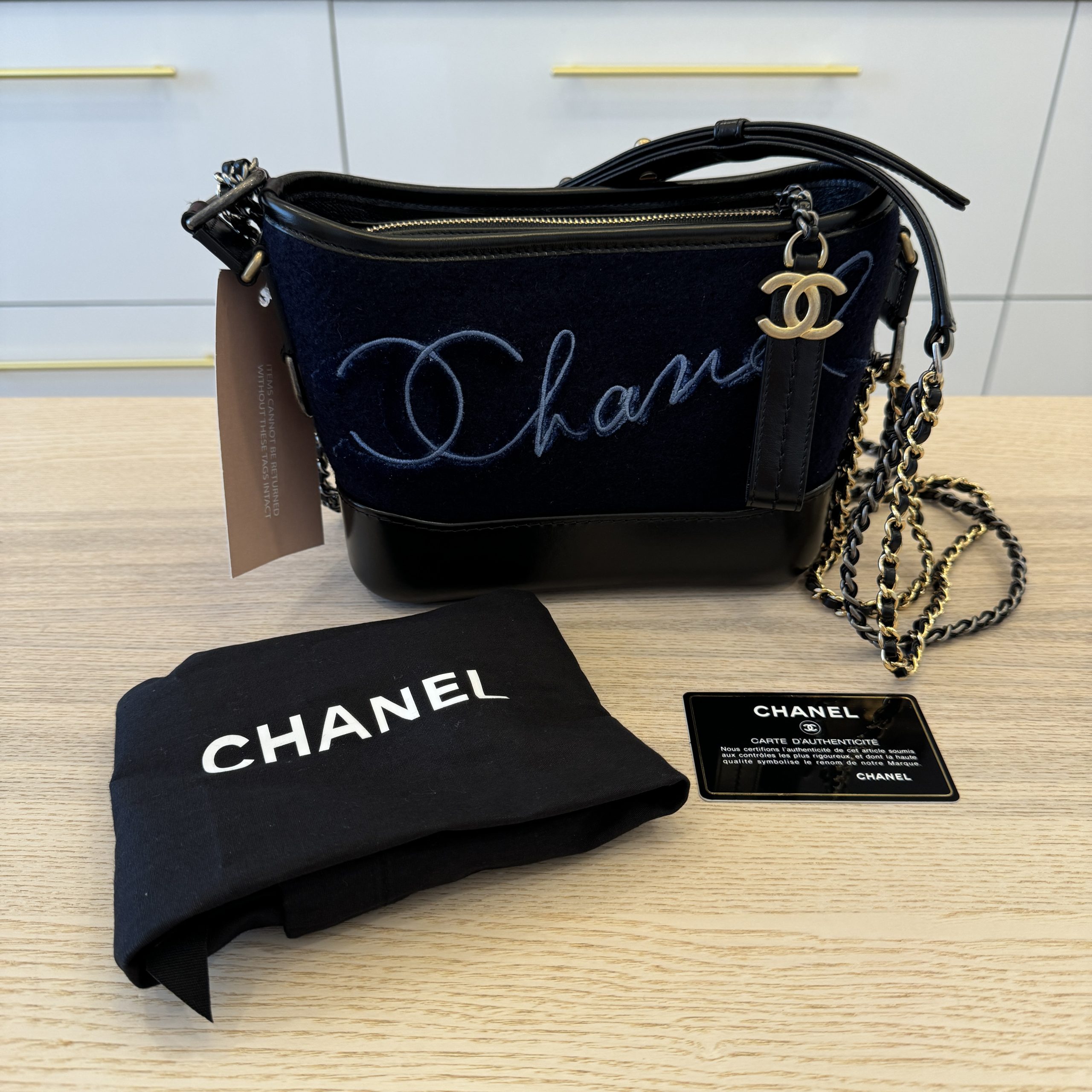 Chanel Paris-Hamburg Gabrielle Hobo Embroidered Wool and Calfskin Small