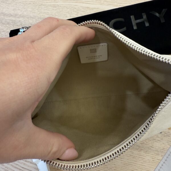 Givenhcy Tumbled Calfskin Mini Voyou Boyfriend Party Bag White