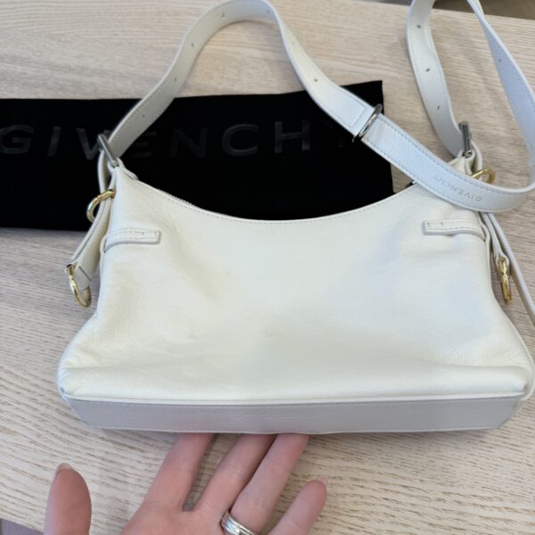 Givenhcy Tumbled Calfskin Mini Voyou Boyfriend Party Bag White