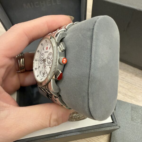 Michele Sport Sail Chronograph Stainless Steel 38mm White Chronograph Dial Watch