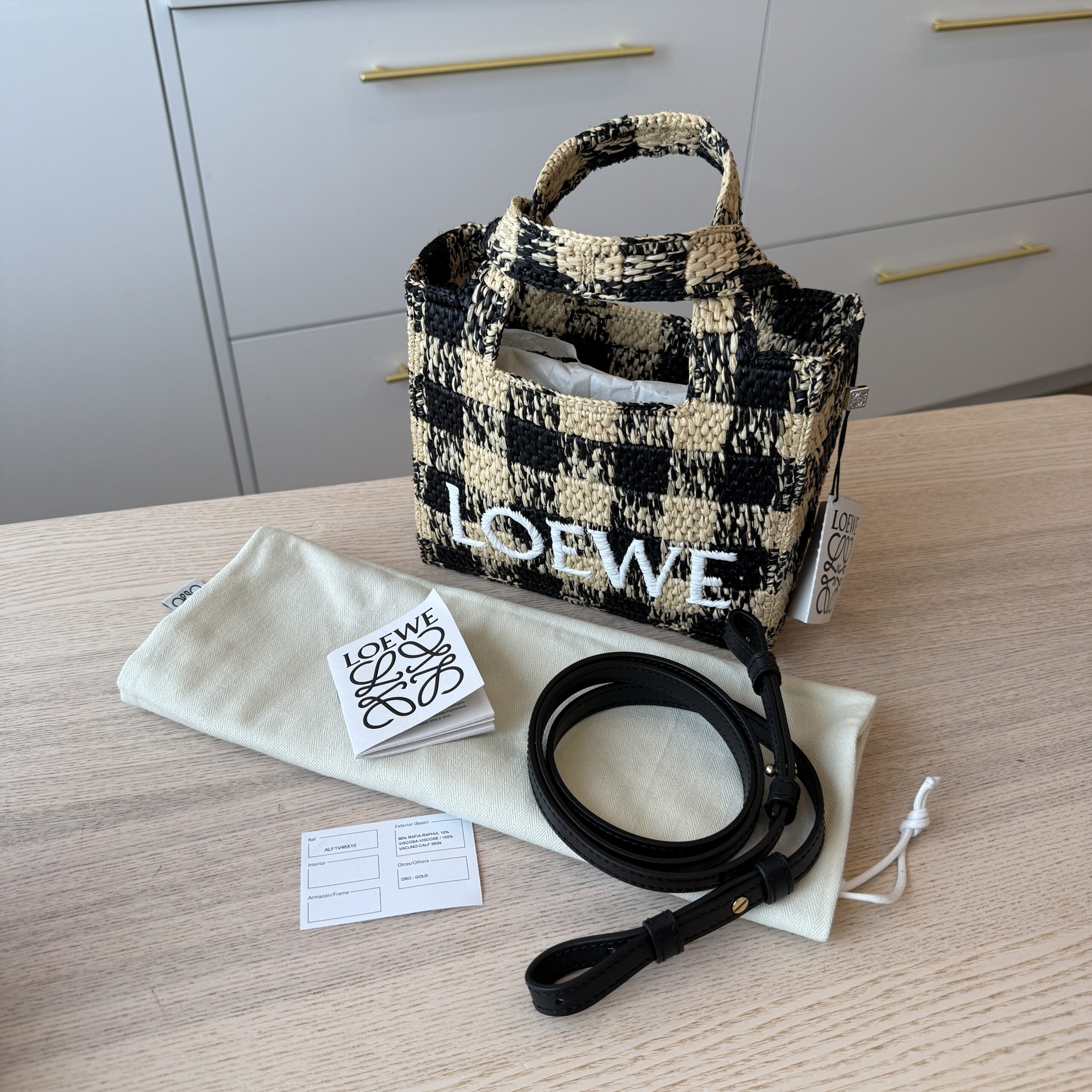 Loewe Paula's Ibiza Logo Convertible Tote Raffia Mini