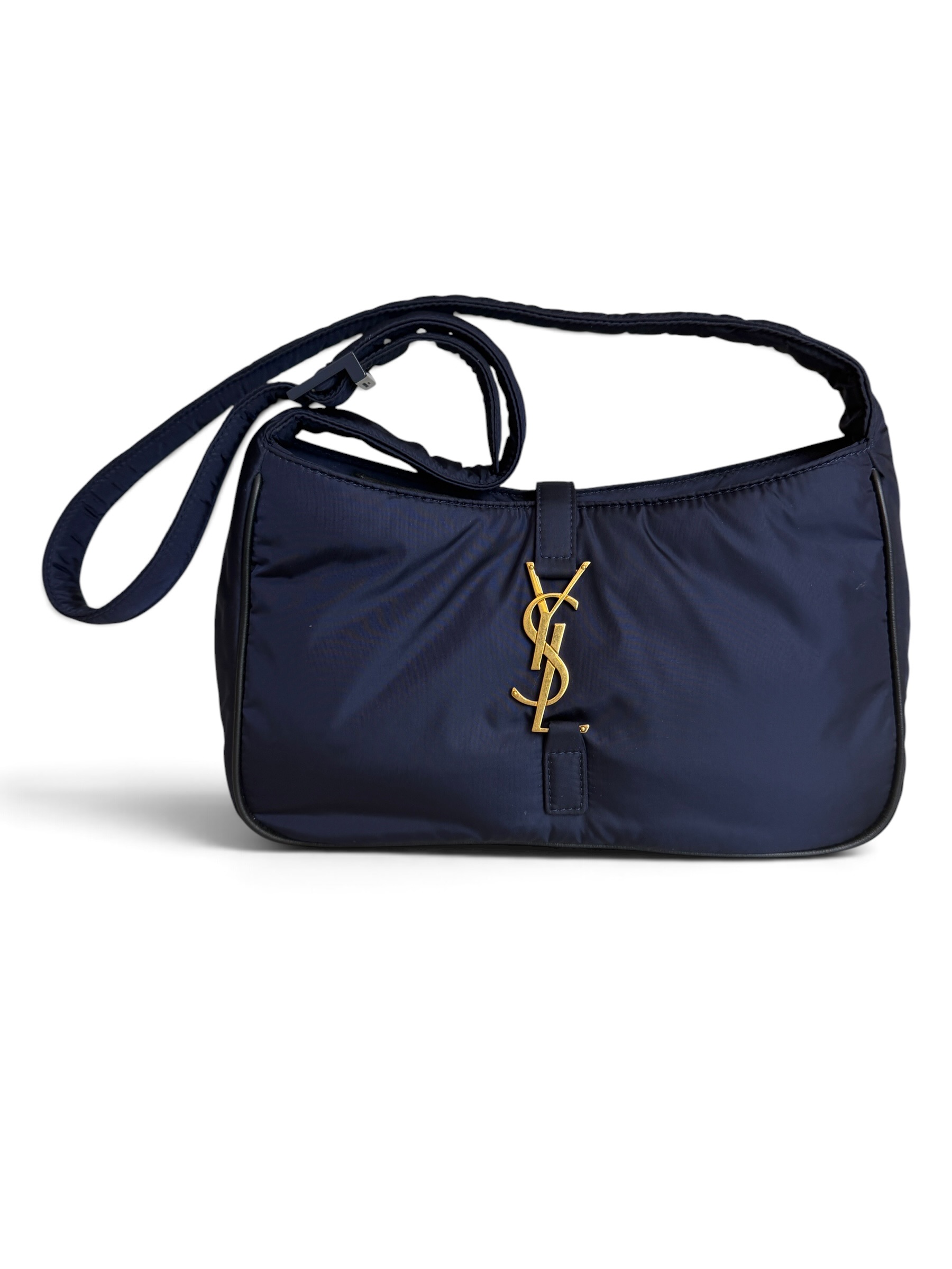 Saint Laurent (YSL) Econyl Nylon Le 5 A 7 Hobo Navy