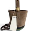 LOEWE x Paula's Ibiza Mini Pebble Suede Raffia Bucket Bag