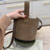 LOEWE x Paula's Ibiza Mini Pebble Suede Raffia Bucket Bag