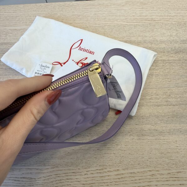 Christian Louboutin Calfskin Embossed Loubila Shoulder Bag Lilac