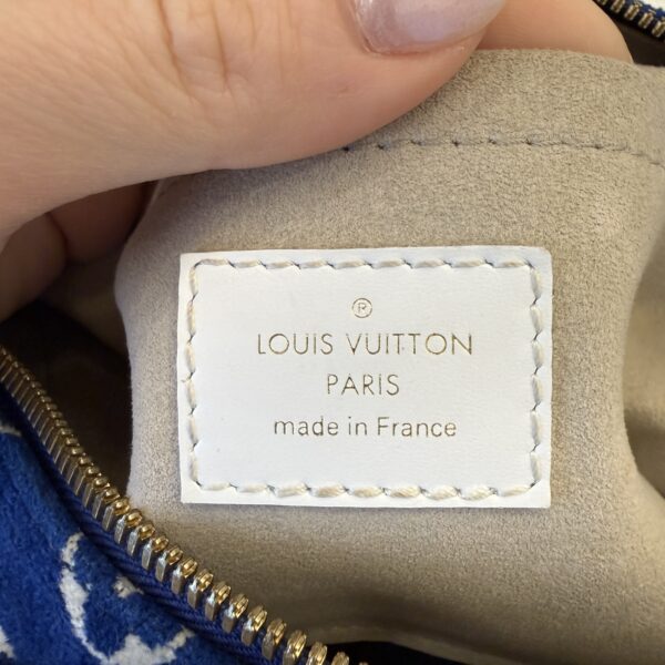 Louis Vuitton Blue/White Monogram Jacquard Velvet Match Speedy Bandouliere 20 Bag