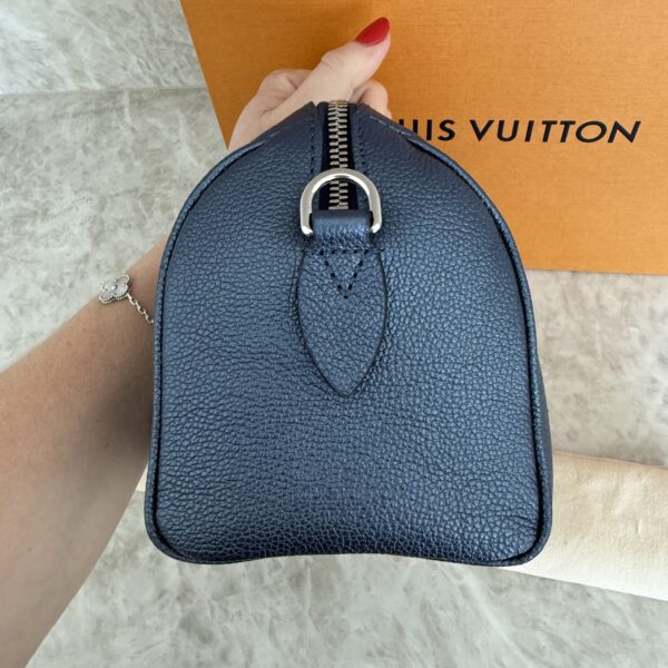 Louis Vuitton Metallic Empreinte Monogram Giant Speedy Bandouliere 20 Navy Nacre