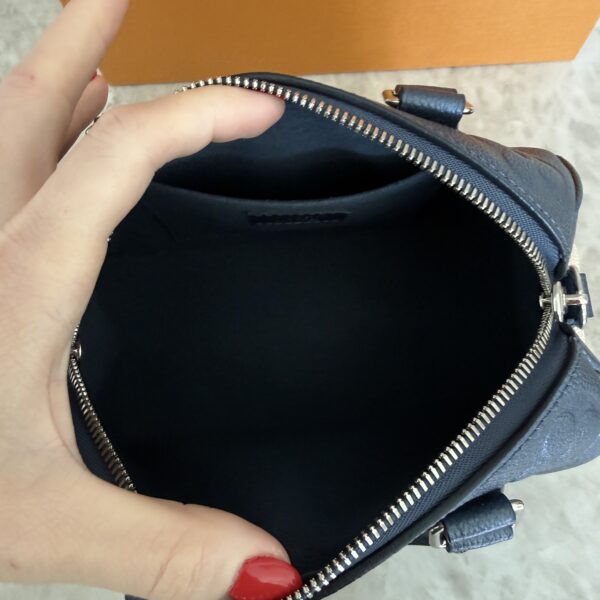 Louis Vuitton Metallic Empreinte Monogram Giant Speedy Bandouliere 20 Navy Nacre
