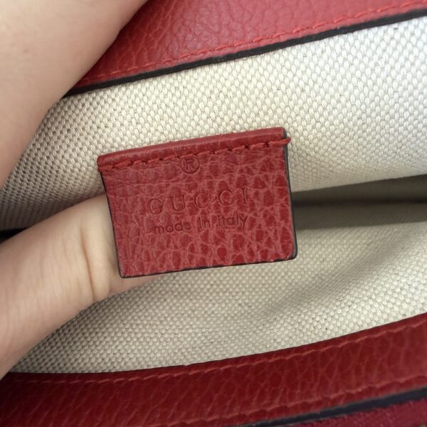Gucci Red Leather Dionysus Small Shoulder Bag Crystals