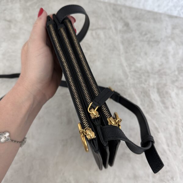 Christian Dior Black Smooth Calfskin Leather Saddle Pouch Crossbody Bag