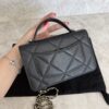 Chanel Shiny Caviar Quilted Turnlock Top Handle Wallet On Chain WOC Black