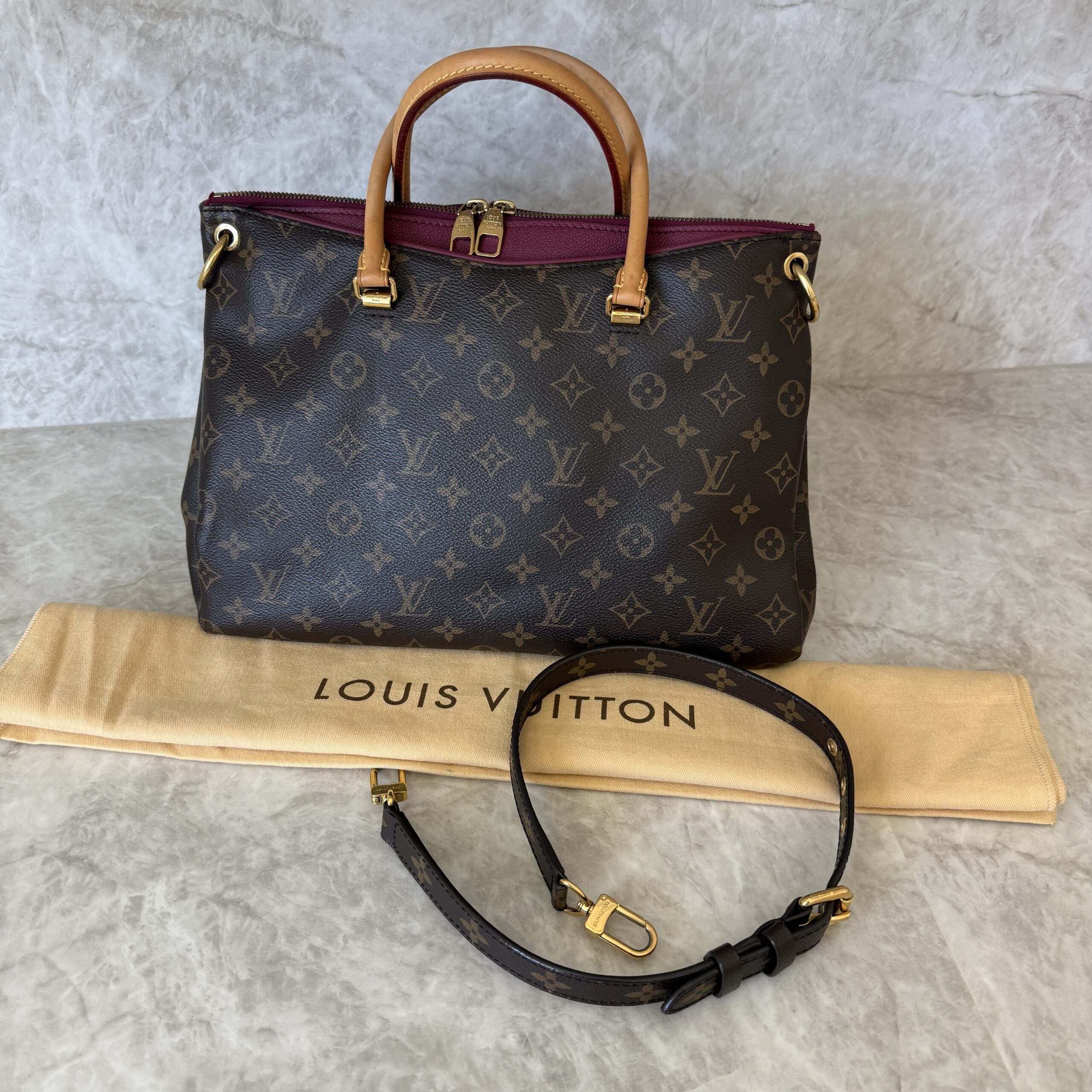 Louis Vuitton Monogram Pallas Clutch Grape