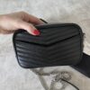 Saint Laurent Matelasse Monogram Mini Lou Camera Bag Black and Silver Hardware