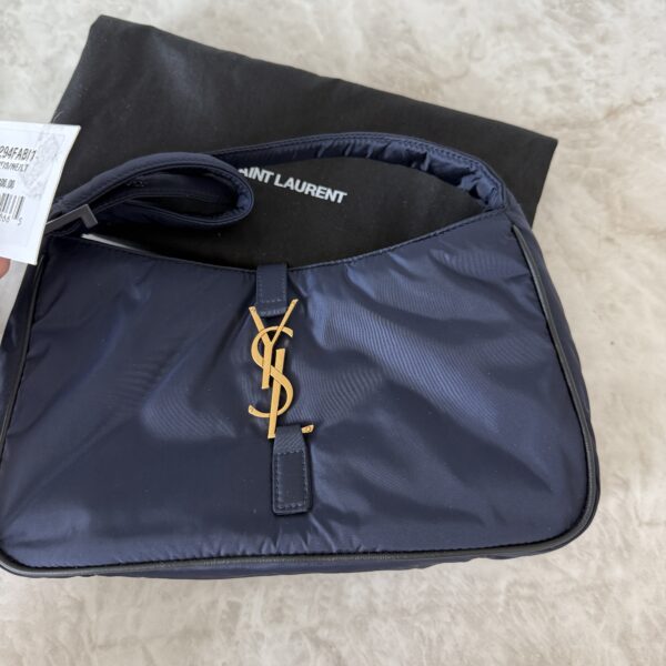 Saint Laurent (YSL) Econyl Nylon Le 5 A 7 Hobo Navy