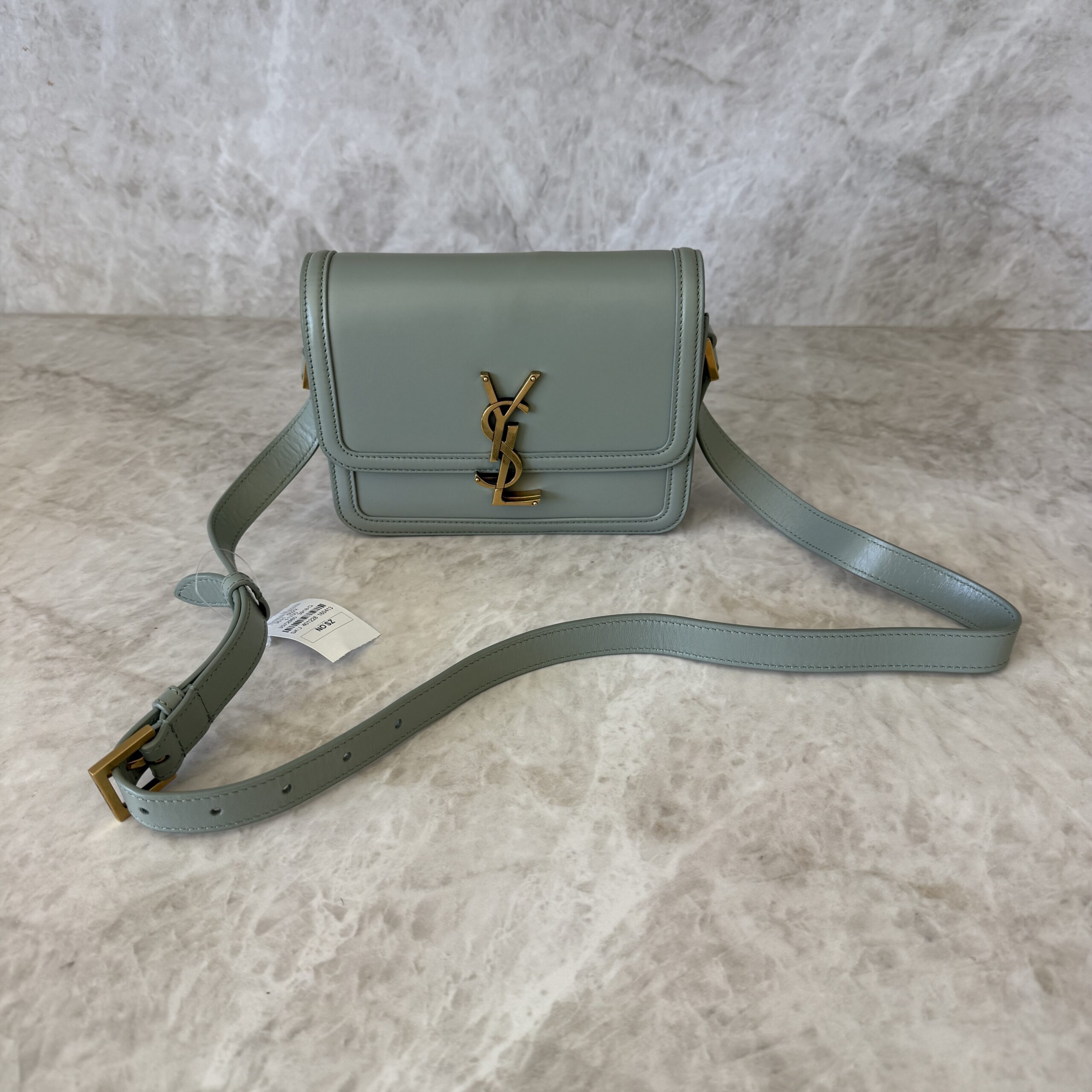 Saint Laurent (YSL) Smooth Calfskin Small Solferino Satchel Acqua