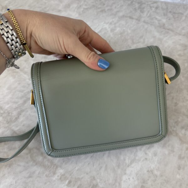 Saint Laurent (YSL) Smooth Calfskin Small Solferino Satchel Acqua