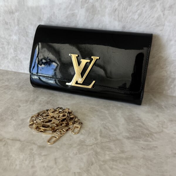 Louis Vuitton Patent Louise Clutch Black