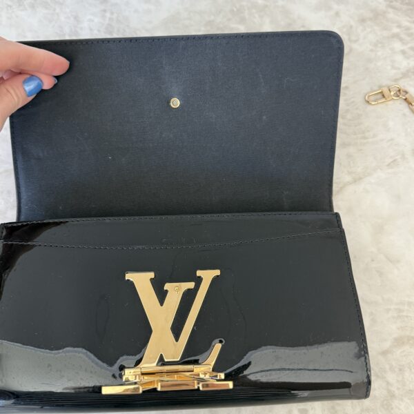 Louis Vuitton Patent Louise Clutch Black