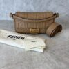 Fendi Nappa FF 1974 Embossed Baguette Miele Scuro
