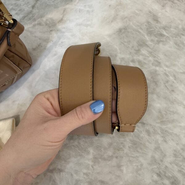 Fendi Nappa FF 1974 Embossed Baguette Miele Scuro
