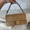 Fendi Nappa FF 1974 Embossed Baguette Miele Scuro