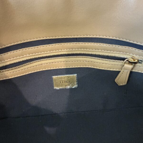 Fendi Nappa FF 1974 Embossed Baguette Miele Scuro