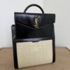 Saint Laurent (YSL) Uptown Tote Canvas with Leather Small