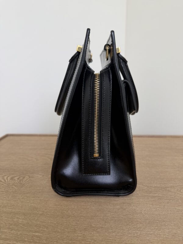 Saint Laurent (YSL) Uptown Tote Canvas with Leather Small