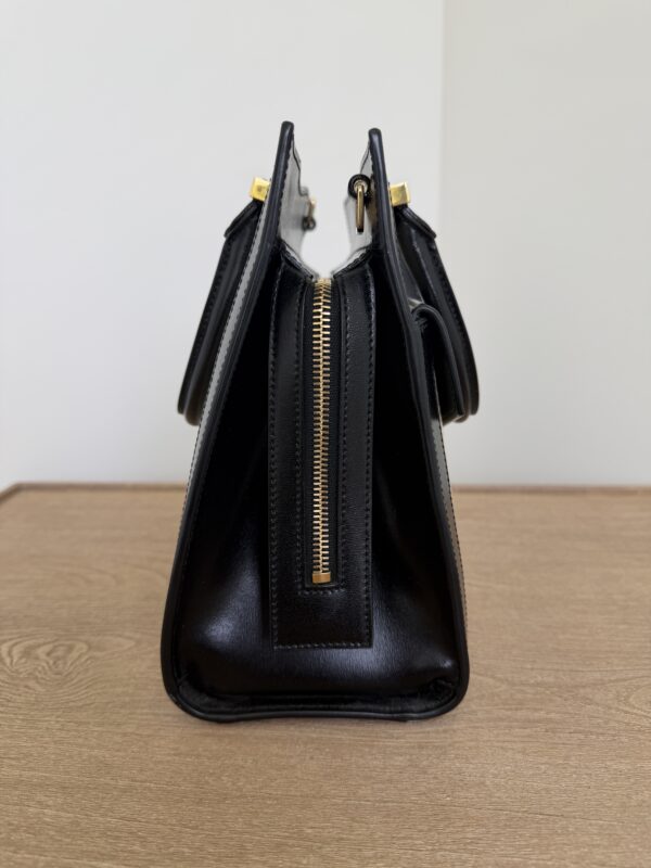 Saint Laurent (YSL) Uptown Tote Canvas with Leather Small