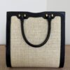 Saint Laurent (YSL) Uptown Tote Canvas with Leather Small