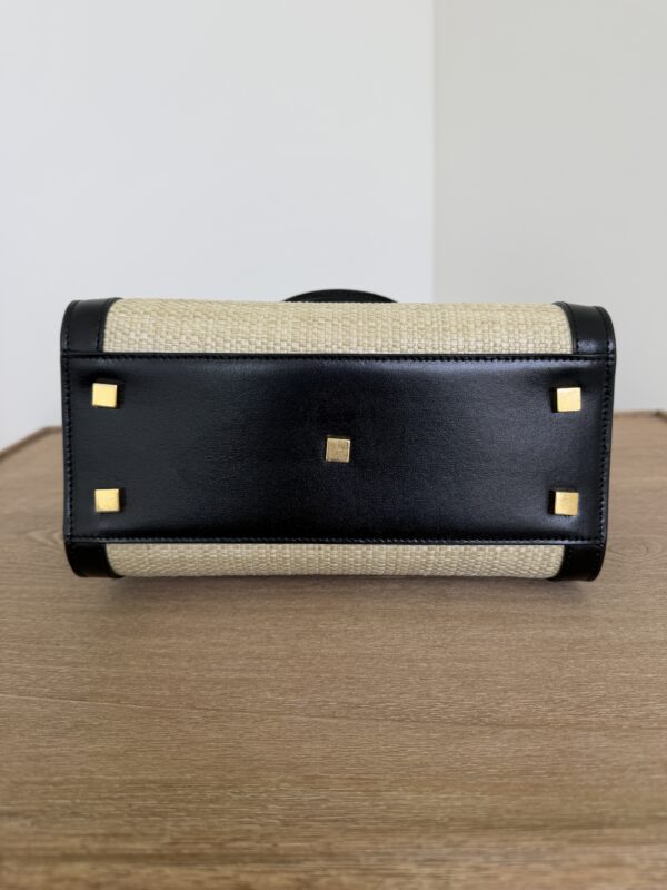 Saint Laurent (YSL) Uptown Tote Canvas with Leather Small