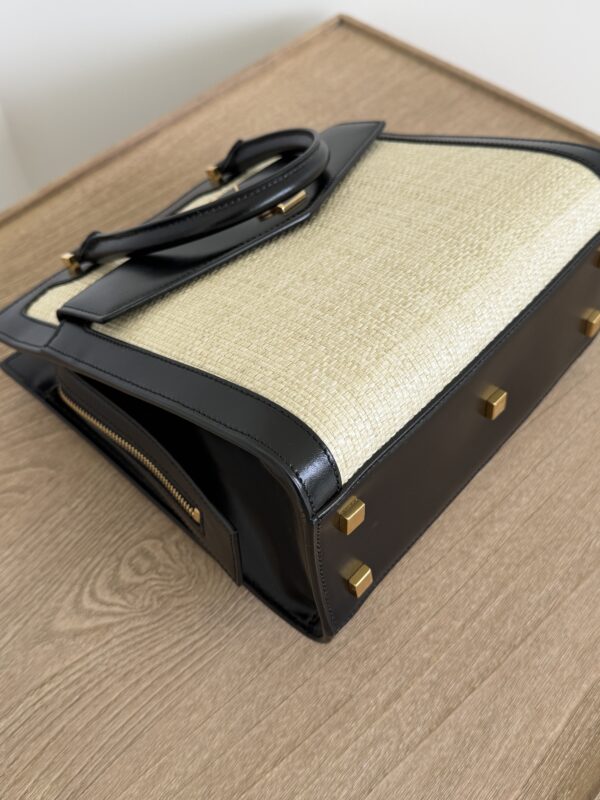 Saint Laurent (YSL) Uptown Tote Canvas with Leather Small