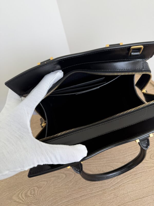 Saint Laurent (YSL) Uptown Tote Canvas with Leather Small
