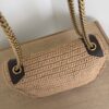 Saint Laurent (YSL) Raffia Calfskin Monogram Medium Niki Chain Satchel Natural