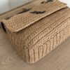 Saint Laurent (YSL) Raffia Calfskin Monogram Medium Niki Chain Satchel Natural