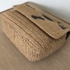 Saint Laurent (YSL) Raffia Calfskin Monogram Medium Niki Chain Satchel Natural