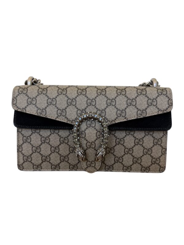 Gucci Dionysus Bag GG Coated Canvas with Crystal Embellished Metal Small Black