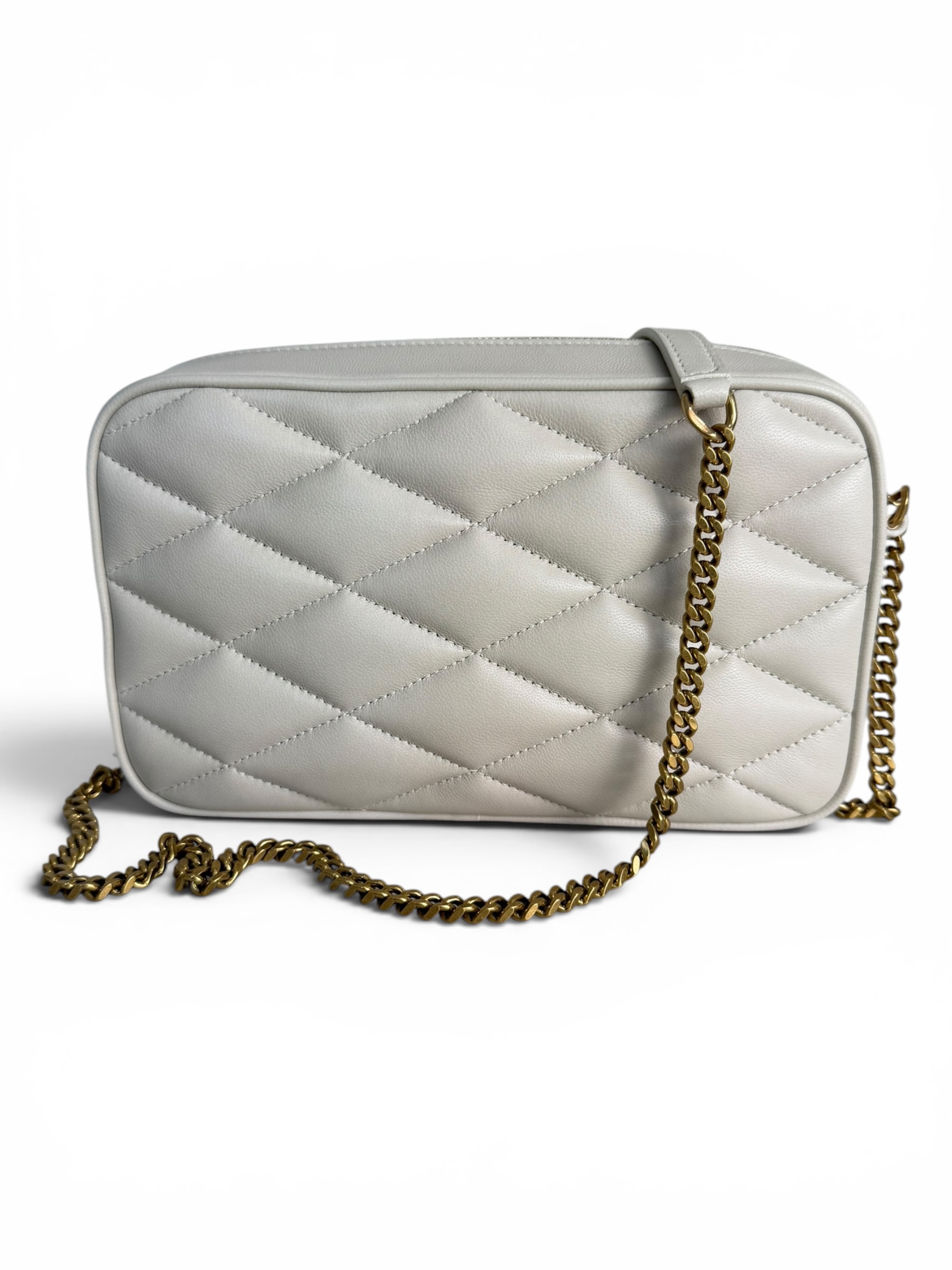 Saint Laurent (YSL) Lambskin Quilted Mini Camera Bag Crema Soft Crema Soft