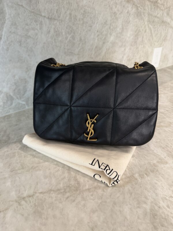 Saint Laurent (YSL) Lambskin Matelasse Monogram Medium Jamie 4.3 Black