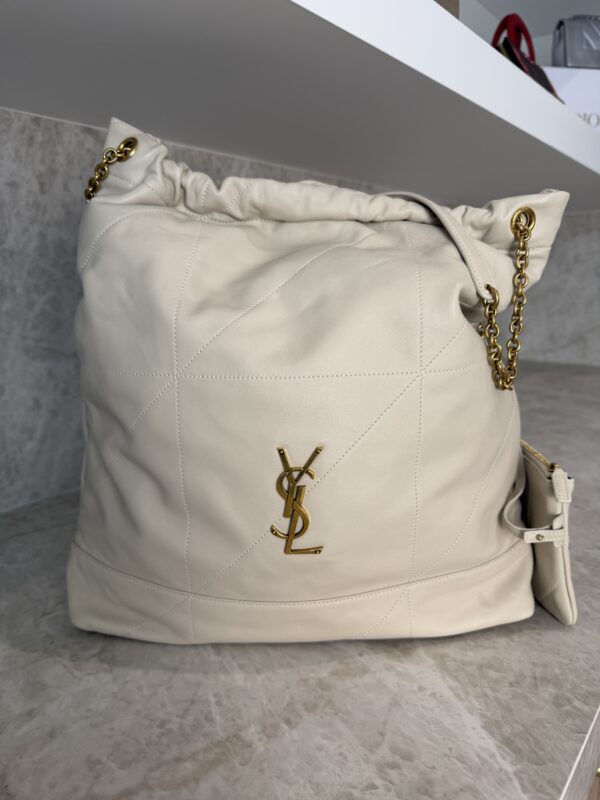 Saint Laurent (YSL) Lambskin Matelasse Large Jamie Pochon Crema Soft