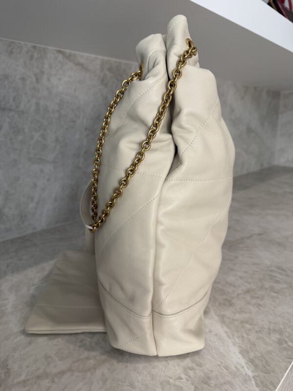 Saint Laurent (YSL) Lambskin Matelasse Large Jamie Pochon Crema Soft
