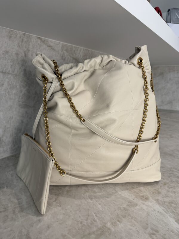 Saint Laurent (YSL) Lambskin Matelasse Large Jamie Pochon Crema Soft
