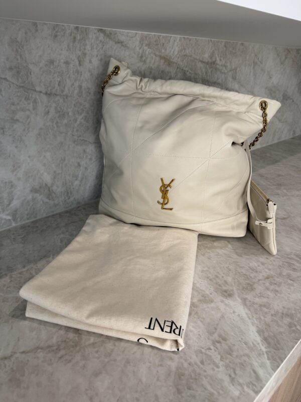 Saint Laurent (YSL) Lambskin Matelasse Large Jamie Pochon Crema Soft