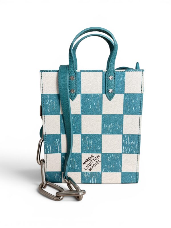 Louis Vuitton Sac Plat Bag Pencil Effect Damier Printed Leather XS