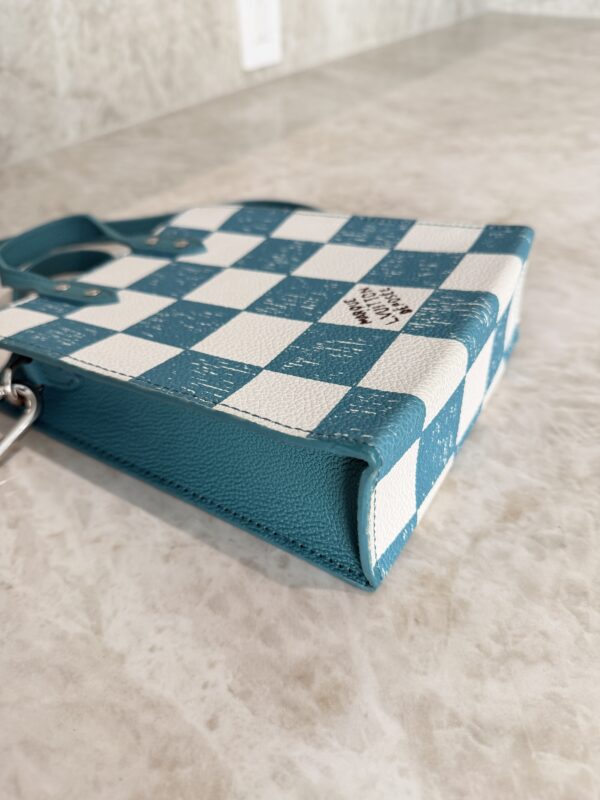 Louis Vuitton Sac Plat Bag Pencil Effect Damier Printed Leather XS