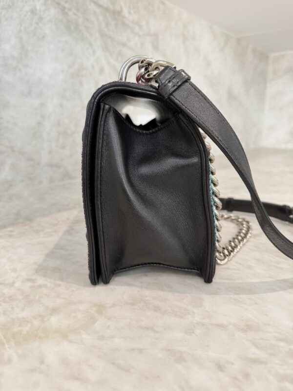 Christian Dior Lambskin Sequin Medium Diorama Flap Bag Black