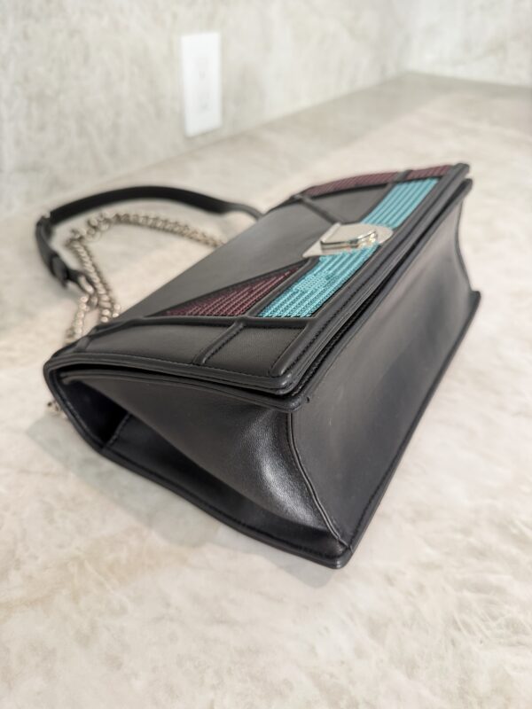 Christian Dior Lambskin Sequin Medium Diorama Flap Bag Black