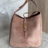 Saint Laurent (YSL) Suede Small Le 5 A 7 Soft Hobo Barely Pink