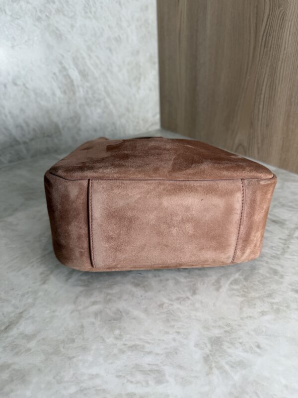 Saint Laurent (YSL) Suede Small Le 5 A 7 Soft Hobo Barely Pink