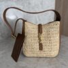 Saint Laurent (YSL) Raffia Baby Supple Le 5 A 7 Hobo
